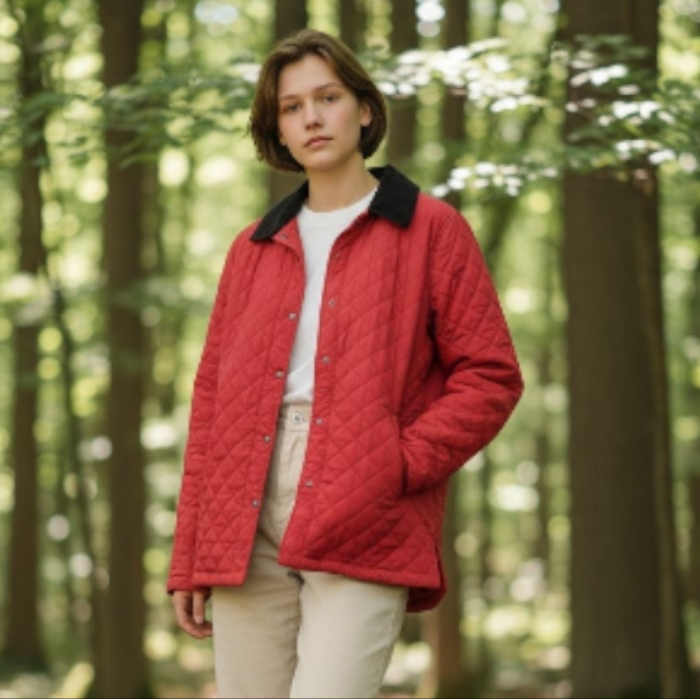 L.L. Bean Women's Red Quilted Barn/Chore Jacket Thermore